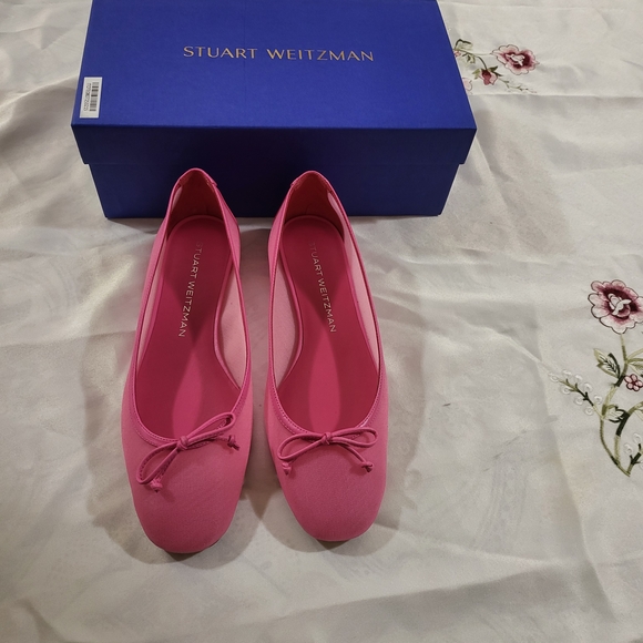 Stuart Weitzman Pink Flats with Bow - Picture 2 of 3
